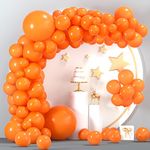 TUPARKA Orange Balloons 102 pcs Burnt Orange Balloons Garland Arch Kit 5 10 12 18 inch Orange Party Balloons with Garland Strip for Birthday Baby Shower Autumn Halloween Party Decoration