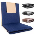 FASTMOMENT Floor Chair with Back Support Portable Floor Chairs for Adults & Kids 14-Position Adjustable Floor Chair Foldable Meditation Chair with Japanese KOYO Bearings & Washable Linen Cover (Blue)
