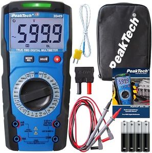 PeakTech P 3349 3349-TRMS Digital Multimeter 6,000 Counts, AC/DC Current and Voltage, Resistance, Capacitance and Continuity Tester, 600V / 10A-CAT III, Black