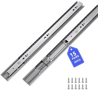 LONTAN 15 Pairs 22 Inch Soft Close Drawer Slides Heavy Duty Dresser Drawer Glides Metal Ball Bearing Full Extension Kitchen Cabinet Rails 100 LB Capacity