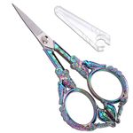 YOUGUOM Sewing Embroidery Scissors – Small Vintage Sharp Detail Shears for Craft, Artwork, Needlework Yarn, Handicraft DIY Tool, Thread Snips, 4.6in Rainbow Bird Style