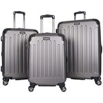 Kenneth Cole Reaction Renegade ABS Expandable 8-Wheel Upright, Silver, 3-Piece Set (20"/24"/28"), Renegade_Collection