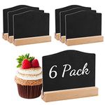 Mooshy Mini Chalkboard Signs 6 Pack Small Black Chalk Board Double Sided Mini Chalk Boards with Stands for Table Display Chalkboard Signs for Food Labels Party Table Decoration