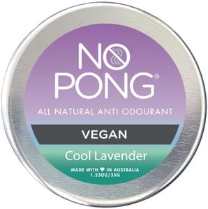No Pong Lavender Vegan All-Natural Deodorant, Cream Deodorant, Paraben-Free, Aluminium-Free, Plastic-Free, 35g