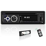 Single Din Car Stereo CD DVD Player with Bluetooth/AM FM Radio/EQ Sound/USB Port/AUX-in/TF SD Card Port, 1 Din Radio Player + Remote Control