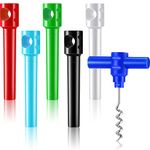 Patelai 6 Pcs Travel Pocket Wine Corkscrew Portable Wine Opener Plastic Wine Cork Opener Mini Camping Cork Screw for Restaurant Wine Bottle Camping Travel Gift (Multicolor)