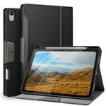 Antbox for iPad Air 13 inch Case M2 (2024), Built-in Pencil Holder, Fully Supports Pencil Pro and Pencil (USB-C), Auto Sleep/Wake Function PU Leather iPad Air 13'' Cover (Black)