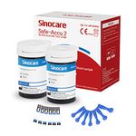 sinocare (Safe-Accu2) Glucose Test Strips/Blood Sugar Test Strips 50 pcs No Code/for sinocare Safe-Accu2 Blood Glucose Monitor Only