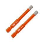 BGTEC Dry Diamond Drill Bits 2pcs 1/4" with Quick Change Hex Shank for Granite Marble Porcelain Tile Ceramic