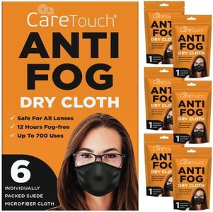 Care Touch Anti-Fog Dry Cloth - Anti Fog Wipes for Glasses - Individually Wrapped Suede Microfiber Cloth - Safe for All Lenses - 24-Hours Fog Free - Up to 700 Uses - Eyeglass Cloth for Cleaning