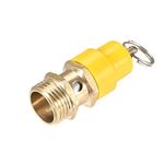 uxcell Safety Valve Air Compressor Pressure Relief Valve, G1/2 Male, 115PSI Set Pressure, Yellow Hat, 1Pack