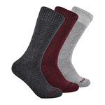 Timberland Women's 3-pack Marled Full Cushioned Boot Casual Socks, Black, One Size UK