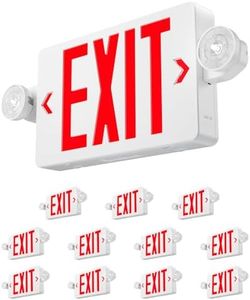 Amico 12 Pack Red Exit Sign with Multi-Angle LED Emergency Lights