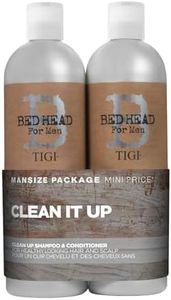 Wash and Care by TIGI Bed Head For Men Clean Up Tween Set: Daily Shampoo 750ml & Peppermint Conditioner 750ml 750ml