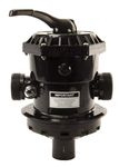 Rx Clear Backwash Valve SP-714T Replacement Multiport Valve for Hayward Above Ground Pool Sand Filters | 1-1/2-Inch 6-Way | Top Mount | Black