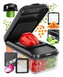 Fullstar Vegetable Chopper & Slicer - Fast & Easy Dicer Cutter Mandoline Slicer for Veggie Onion Cucumber Tomato Potato Carrot - Kitchen Essentials Gadgets & Accessories (Daily 2-in-1, Black)