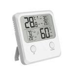 Digital Hygrometer Indoor Thermometer Room Thermometer- LCD Screen Temperature and Humidity Gauge C/F Switchable Meter Bedroom Baby Room Basement Greenhouse Office Outdoor Thermometer