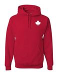 Mens Canada Shirt, Custom Handmade Canada Day Maple Leaf T-shirt for Men L3 (XXL, Hooded Fleece, Red)