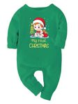 Zeezeezoo 1st Christmas Baby with Santa Cap Newborn Full-Sleeves Baby Romper Bodysuit Onesie Clothes Dress Christmas Theme 6-12 Months