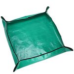 DOMG 39 x 39 Inches Plant Repotting Mat Waterproof Foldable Succulent Plant Transplanting Tarp Square Portable Indoor Gardening Mat Potting Tarp, Green