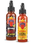 HOTCHAA! Bhut Hot Ketchup & OG Hot Sauce Combo Pack (170g X 2) Smoky & Tangy Bhut Hot Ketchup and Light, Sharp OG Hot Sauce, Small Batch, Vegan, NO MSG