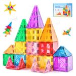 Katiago Magnetic Building Blocks Toys for Kids 42PCS Magnetic Tiles STEM Learning Educational Construction Toys for 3+ Year Old Boys Girls Classroom Preschool Birthday Gifts