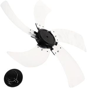 Ciieeo 18 Inch Plastic Fan Blade 5 Leaves, Electric Fan Leaves Universal Fan Blade Replacement with Nut Cover for Standing Pedestal Fan Table Fanner Accessories
