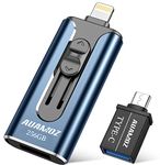 Flash Drive for iPhone 256GB, AUAMOZ USB iOS Memory Stick Photo Stick External Storage Thumb Drive for iPhone iPad Android Computer (Light Blue)