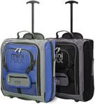 Aerolite MiniMAX 30L EasyJet 45x36x20 Maximum Size Cabin Hand Luggage Under Seat Trolley Backpack Carry On Cabin Hand Luggage Bag with 2 Year Warranty (Black+Blue)