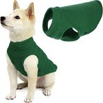 Gooby - Stretch fleece vest, sweater fleece vest jacket sweater for dogs, forest green, medium length (27.9 cm)