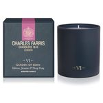 Charles Farris Luxury Scented Candle - Tuberose, Jasmine & Ylang Ylang - 50+ Hours Burn Time - Artisan Hand-Finished Glass Jar, Made in England (Garden of Eden)