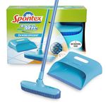 Spontex Catch & Clean Indoor Rubber Broom and Dustpan Set - Dustpan and Brush Set for Pet Hair Removal - Rubber Brush for Wet & Dry Sweeping Plus Multi-Surface Cleaning