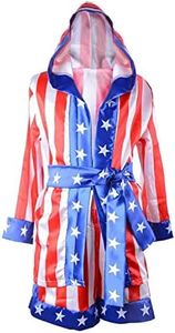 Child's Boxing Costume and Shorts Robe Satin American Flag Cloak with Hood Small