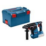 Bosch Professional 18V System Cordless Rotary Hammer GBH 18V-24 C (with SDS Plus, Without Batteries and Charger, Auxiliary Handle, in L-BOXX 238)