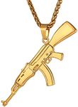 Mens AK47 Assault Rifle Gun Pendant