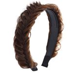 scicent Ladies Headbands Wide Fishtail Synthetic Hair Head Band Braided Headband Light Brown Plaited Hairbands Hair Accessories for Women Girls - 07