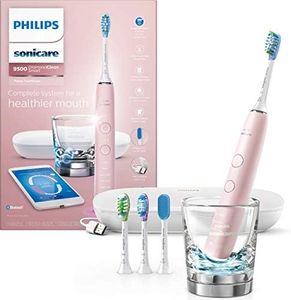 Philips Sonicare DiamondClean Smart Electric, Rechargeable toothbrush for Complete Oral Care, with Charging Travel Case, 5 modes – 9500 Series, Pink, HX9924/21