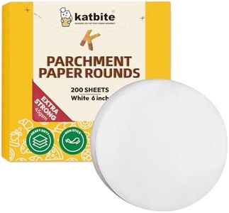 Katbite 6 Inch 200Pcs Parchment Paper Rounds, Round Baking Sheets Paper, Uses for Cake Baking, Patty Separating, Tortilla Wrapping