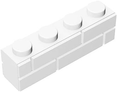 Classic Bulk Brick Block, Masonry Profile Bricks Wall Blocks Parts, 100 Pcs White 1x4 Masonry Profile Brick, Compatible with Lego Parts and Pieces 15533(Colour:White)