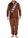 Star Wars Onesie | Chewbacca Onesie Adult | Mens Fleece Onesie Pajamas Brown Size Medium