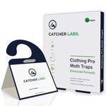 Catcher Labs Clothing Moth Pro Traps with Pheromones | Sticky Glue Traps | Moth Catcher for Closets & Cabinets Drawers | (6-Pack)