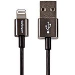 StarTech.com USB to Lightning Cable - 3 ft / 1m - Black - Metal Connectors - Apple MFi Certified - iPhone Charger Cable - iPad Charger - USB Cable (USBLTM1MBK)