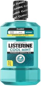 Listerine Cool Mint Intense Classic Taste Mouthwash (1000ml) Helps Kill Germs Left After Brushing, Freshens Breath and Maintain Healthy Gums