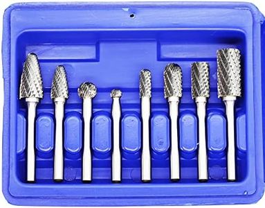 Carbide Burr Set 8pcs with 6mm Shank Double Cut Solid Power Tools Tungsten Carbide Rotary Files Bits for Die Grinder Metal Wood Carving Engraving Polishing Drilling Grinding Milling Cutting