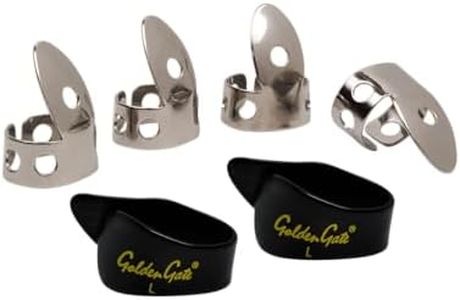 Golden Gate GP1-4B Thumb & Finger Pick Pack – Stainless Steel/Black – Large