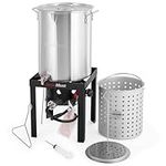 OuterMust Turkey Fryer and Burner Set with Basket 50,000 BTU, Ideal for Cooking Turkey, Crawfish, Crab