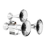 Grand General 69991 Chrome Heavy Duty Train Horn with Triple Brass Trumpet for Superior Sound