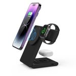 Wireless Charger for iPhone, iWatch, AirPods, 15W Fast Magnetic Wireless Charger for Samsung S Series, Wireless Charger Stand for iPhone 14 13 12, Apple Watch, Earbuds & Qi Enabled Smart Phones