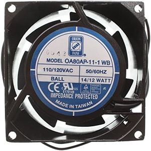 Orion Fans OA80AP-11-1WB Diecast Aluminum AC Axial-Fan, 110/120VAC, 50/60Hz