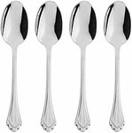 Oneida Marquette Fine Flatware Dinner Spoons, Set of 4, 18/10 Stainless Steel